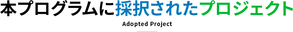 本プログラムに採択されたプロジェクト